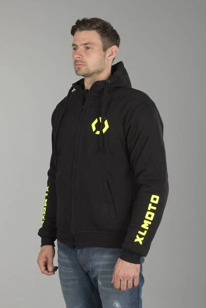 Felpa Con Cappuccio XLMOTO Rinforzata In Aramide Nero-Giallo 9 Felpa Con Cappuccio XLMOTO Rinforzata In Aramide Nero-Giallo - immagine 9