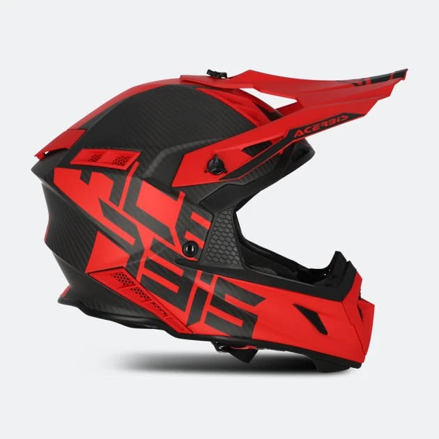 Casco Cross Acerbis Steel Carbon Rosso 3 Casco Cross Acerbis Steel Carbon Rosso - immagine 3