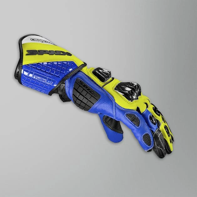 Guanti SPIDI Carbo Track Evo Blu-Giallo 2 Guanti SPIDI Carbo Track Evo Blu-Giallo - immagine 2