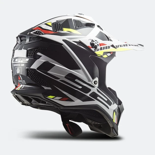 Casco Cross LS2 MX700 Subverter Stomp Bianco-Nero 2 Casco Cross LS2 MX700 Subverter Stomp Bianco-Nero - immagine 2
