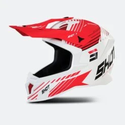 Casco Cross Shot Lite Fury Bianco-Rosso