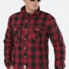 Camicia West Coast Choppers Dominator Aramid Riding Flanel Rosso-Nero