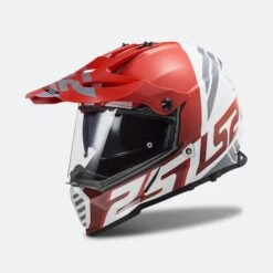 Casco Adventure LS2 MX436 Pioneer Evo Rosso-Bianco