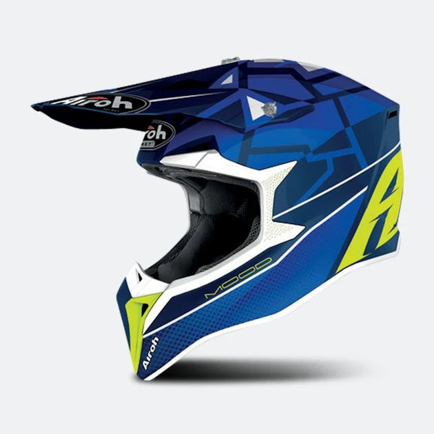 Casco Cross Airoh Wraap Mood Blu 1 Casco Cross Airoh Wraap Mood Blu