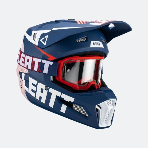 Kit Casco Cross Leatt Moto 3.5 V23 Royal + Maschera