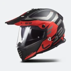 Casco Adventure LS2 MX436 Pioneer Evo Adventurer Nero Opaco-Rosso