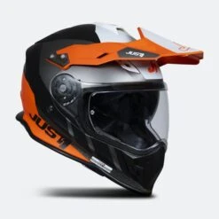 Casco Adventure Just1 J34 Pro Outerspace Nero-Titanio-Arancio