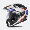 Casco Adventure Nolan N70-2 X Torpedo N-COM Metal Bianco-Rosso-Blu