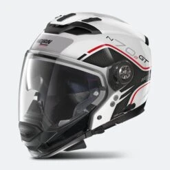 Casco Adventure Nolan N70-2 GT Flywheel N-COM Metallo Bianco 53