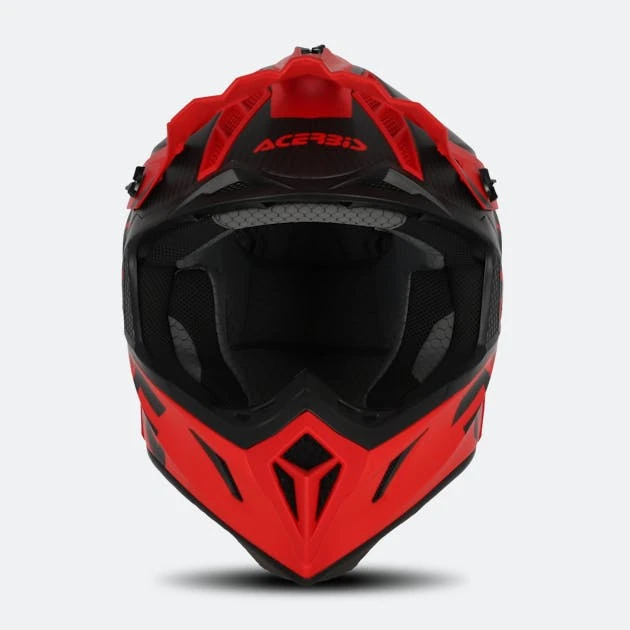 Casco Cross Acerbis Steel Carbon Rosso 2 Casco Cross Acerbis Steel Carbon Rosso - immagine 2