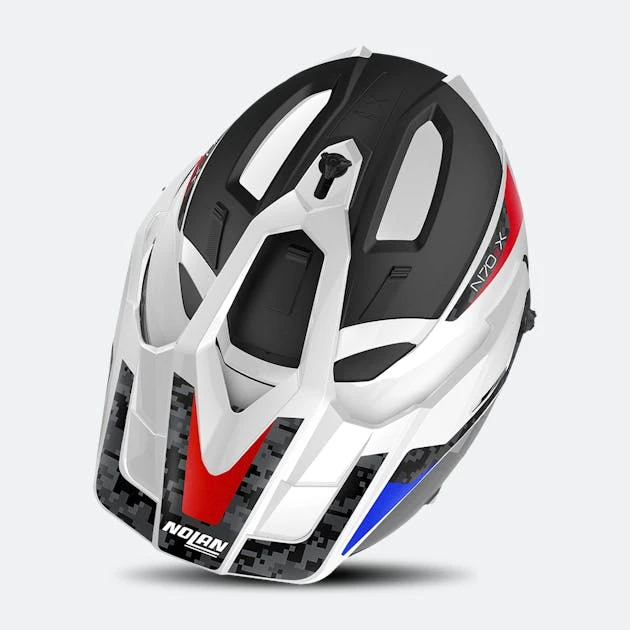 Casco Adventure Nolan N70-2 X Torpedo N-COM Metal Bianco-Rosso-Blu 2 Casco Adventure Nolan N70-2 X Torpedo N-COM Metal Bianco-Rosso-Blu - immagine 2