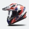 Casco Adventure LS2 MX701 Explorer Atlantis Gloss Bianco-Rosso-Blu