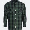 Camicia In Flanella West Coast Choppers Aramid Riding Verde-Nero