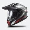 Casco Adventure LS2 MX701 C Explorer Frontier Lucido Titanio-Rosso