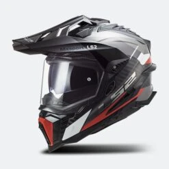 Casco Adventure LS2 MX701 C Explorer Frontier Lucido Titanio-Rosso