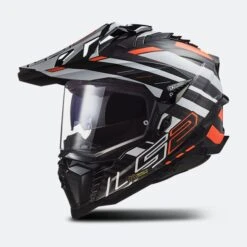 Casco Adventure LS2 MX701 EXPLORER C EDGE Nero-Arancio Fluo