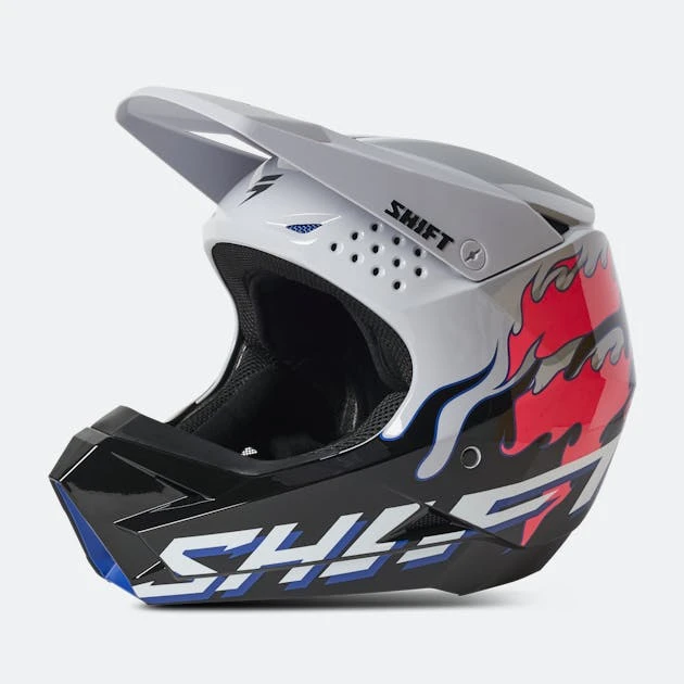 Casco Cross Shift White Label Burntable Grigio-Nero 2 Casco Cross Shift White Label Burntable Grigio-Nero - immagine 2