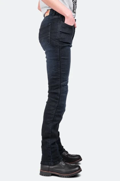 Jeans Moto Donna Course Burnout Rinforzati In Aramide Slim Fit Blu Scuro 4 Jeans Moto Donna Course Burnout Rinforzati In Aramide Slim Fit Blu Scuro - immagine 4