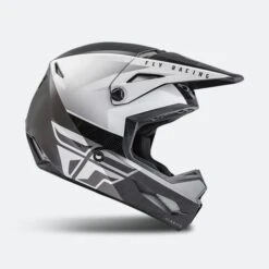 Casco Cross Bambino FLY Racing Kinetic Straight Edge Nero-Grigio