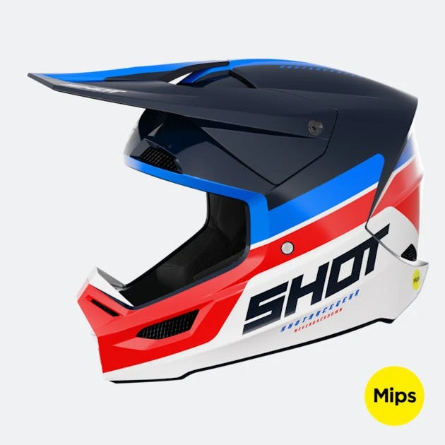 Casco Cross Shot Race Mips Iron Blu-Rosso 1 Casco Cross Shot Race Mips Iron Blu-Rosso