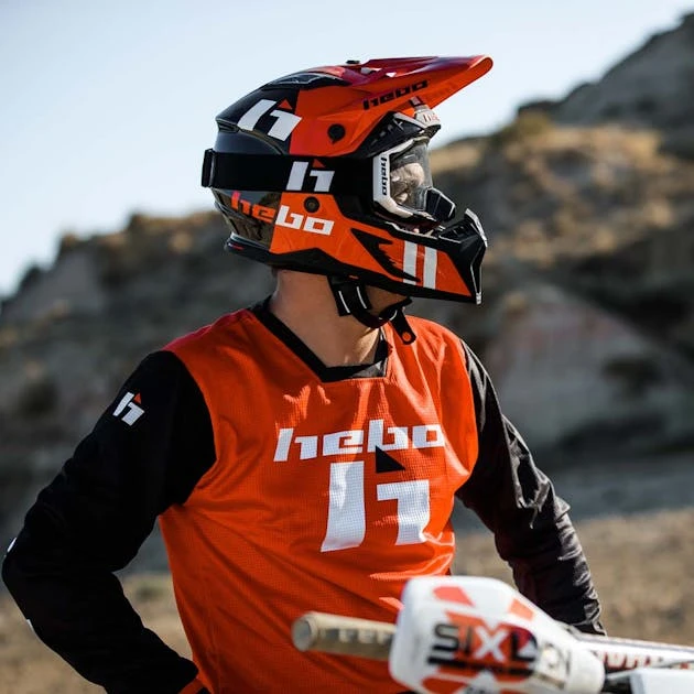 Casco Cross Hebo Heritage Rosso 4 Casco Cross Hebo Heritage Rosso - immagine 4