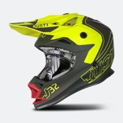 Casco Cross Bambino Just1 J32 Pro Vertigo Grigio-Rosso-Giallo