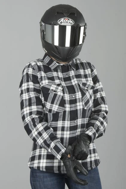 Camicia In Flanella Donna Course Aramide Nero-Bianco 2 Camicia In Flanella Donna Course Aramide Nero-Bianco - immagine 2