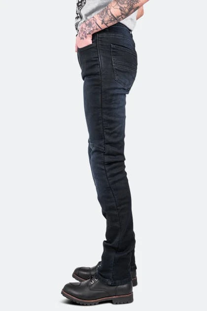 Jeans Moto Donna Course Burnout Rinforzati In Aramide Slim Fit Blu Scuro 2 Jeans Moto Donna Course Burnout Rinforzati In Aramide Slim Fit Blu Scuro - immagine 2
