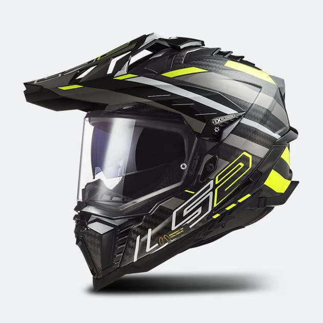 Casco Adventure LS2 MX701 EXPLORER C EDGE Nero-Giallo Fluo 1 Casco Adventure LS2 MX701 EXPLORER C EDGE Nero-Giallo Fluo