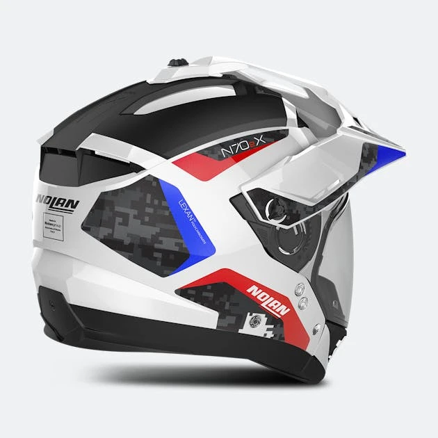 Casco Adventure Nolan N70-2 X Torpedo N-COM Metal Bianco-Rosso-Blu 3 Casco Adventure Nolan N70-2 X Torpedo N-COM Metal Bianco-Rosso-Blu - immagine 3