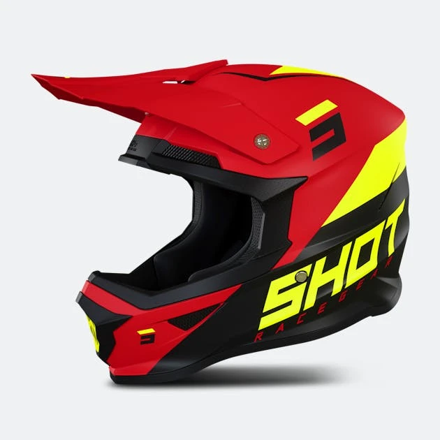 Casco Cross Shot Furious Chase Rosso-Neon-Giallo 1 Casco Cross Shot Furious Chase Rosso-Neon-Giallo
